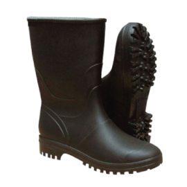 Bota corta de PVC negra con...